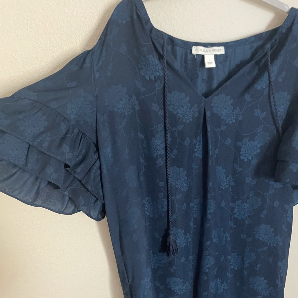 Navy blue Chelsea and violet dress